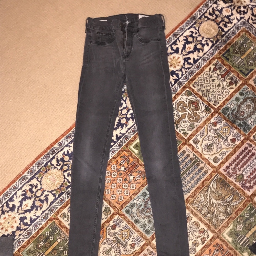 Rag and Bone dark grey/black skinny jeans.
